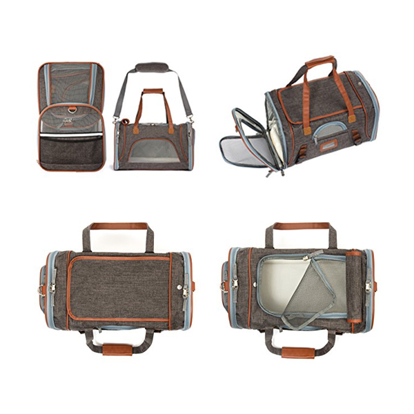 Two Tone Fabric Foldable Pet Carrier